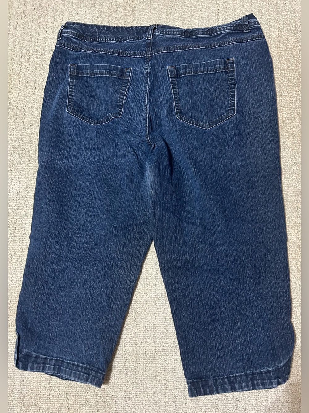 Just My Size Dark Blue Women's Capris Embroidered Denim EUC